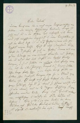 Brief vom 19. Juni 1873
