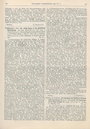 141-142 [Rezension] Krumbacher, Karl, Der heilige Georg in der griechischen Überlieferung
