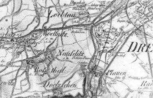 Dresden-Plauen. Ausschnitt aus: Oberreit, Sect. Dresden, 1821/22