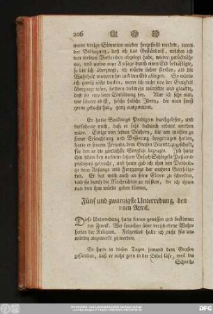 Fünf und zwanzigste Unterredung, den 11ten April.