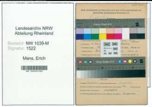 Entnazifizierung Erich Mans , geb. 04.02.1909 ()