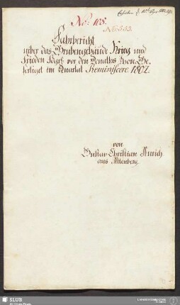 Fahrbericht uiber das Grubengebäude Krieg und Frieden Fdgr. vor den Donaths Thore - 17.6448 4.