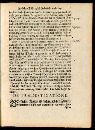 De Praedestinatione.