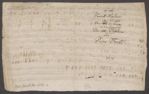 Der alte Feldherr, pf, G-Dur, Excerpts, Arr - BSB Mus.Schott.Ha 3373-2 : [title page, f. 1r] N|o 385 // Favorit = Walzer // über das Lied // Denkst du daran aus dem Liederspiel // Der alte Feldherr // für Piano Forte