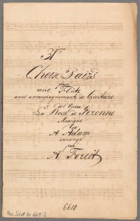 "La rose de Péronne - Excerpts; Arr; fl, guit". - BSB Mus.Schott.Ha 6668-2