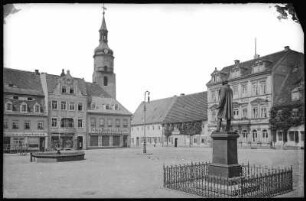 Pulsnitz. Markt mit Rietschel - Denkmal