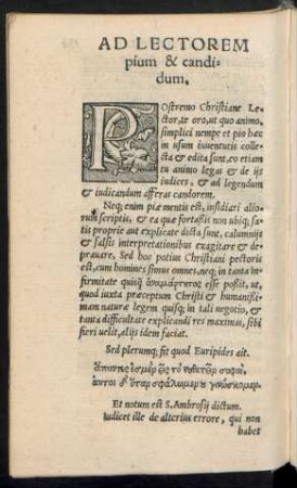 Ad Lectorem pium & candidum.