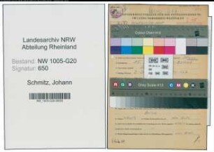 Entnazifizierung Johann Schmitz , geb. 15.03.1911 (Schreiner)