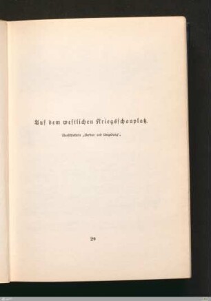 Auf dem westlichen Kriegsschauplatz