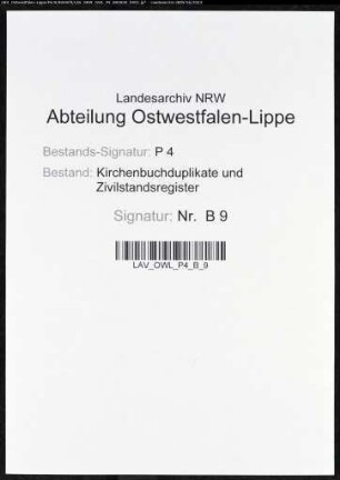 Belege zum Heiratsregister der Munizipalität Aplerbeck 1811