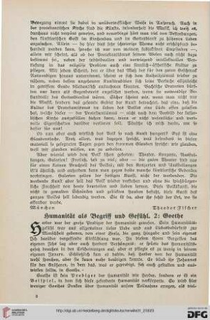 31: Humanität als Begriff und Gefühl, 2 : Goethe