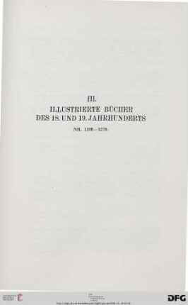 III. Illustrierte Bücher des 18. und 19. Jahrhunderts (Nr. 1108-1278)