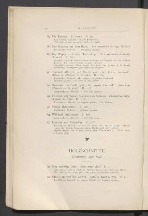 Holzschnitte. Gravures sur bois