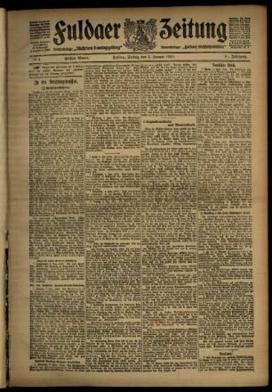 Erste Ausgabe vom Freitag, den 05. Januar 1912.