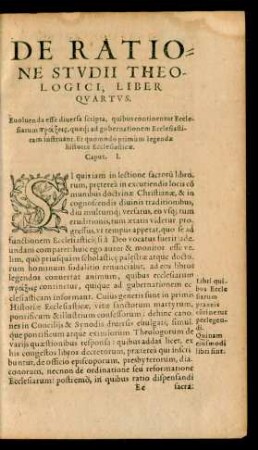 De Ratione Studii Theologici, Liber Quartus.