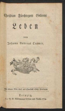 Christian Fürchtegott Gellerts Leben