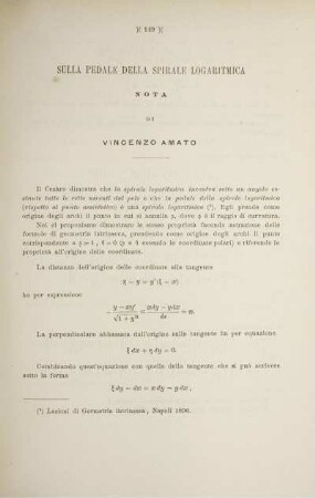Sulla pedale della spirale logaritmica.