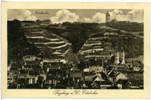 Freyburg. Blick auf Freyburg mit Edelacker und Neuenburg