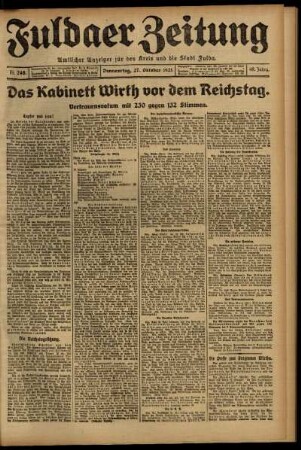 Ausgabe vom Donnerstag, den 27. Oktober 1921.