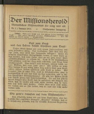 Nr. 1, Januar 1915