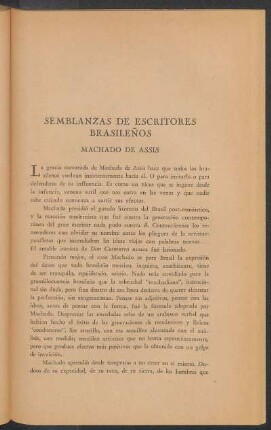 Semblanzas de escritores brasileños : Machado de Assis