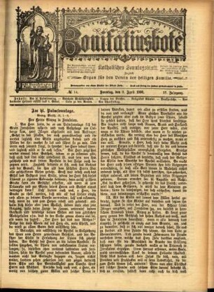 Erste Ausgabe vom Sonntag, den 08. April 1900.