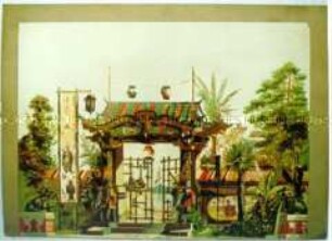 Papiertheaterdekoration "Japanischer Garten"