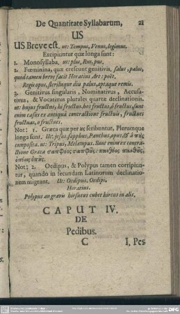 Caput IV. De Pedibus