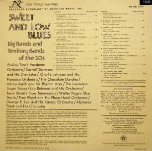 Sweet and Low Blues. Big Bands and Territory Bands of the 20s