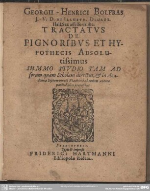 Tractatus de pignoribus et hypothecis