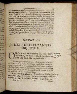 Caput IV. Fidei Justificantis Objectum.