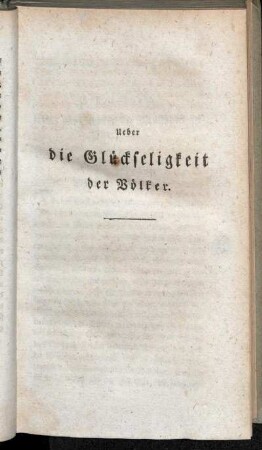 Ueber die Glückseligkeit der Völker.