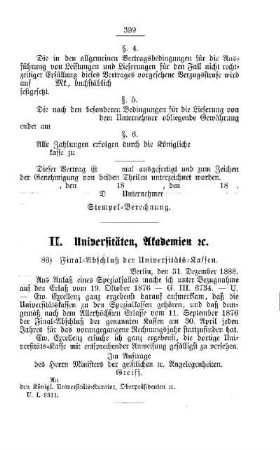 Final-Abschluß der Universitäts-Kassen : [II. Universitäten, Akademien etc]