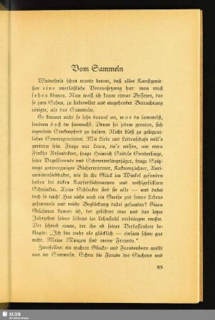 Vom Sammeln