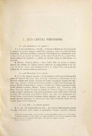 Acta capitulorum nec non iudiciorum ecclesiasticorum selecta, 1. Acta capitulorum Gneznensis, Poznaniensis et Vladislaviensis : (1408 - 1530)