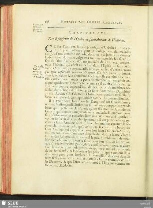 Chapitre XVI. Des Regileux de l'Ordre de saint Antoine de Viennois