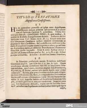 De Titulo & Præfatione Augustanæ Confessionis.