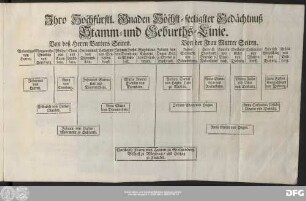Ihro Hochfürstl. Gnaden Höchst-seeligster Gedächtnuß Stamm- und Geburths-Linie.