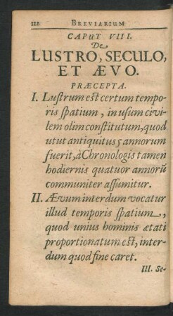 Caput VIII. De Lustro, Seculo, Et Aevo.
