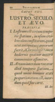 Caput VIII. De Lustro, Seculo, Et Aevo.