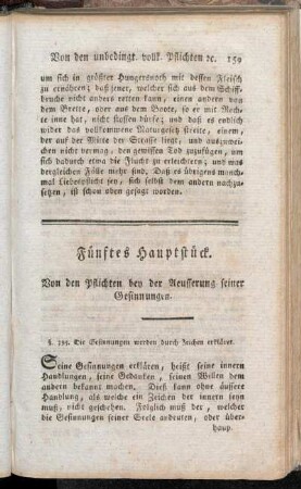 Fünftes Hauptstück. Von den Pflichten bey der Aeusserung seiner Gesinnungen.
