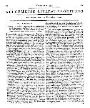 Magazin für die Philosophie des Rechts und der Gesetzgebung. Bd. 1, H. 1-2. Angelegt von K. L. W. v. Grolman. Gießen: Stamm 1799