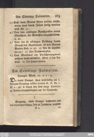 Am Sonntage Palmarum. Evangel. Math. 21, v. 1 - 9.