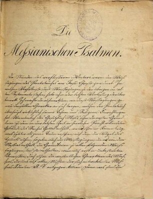 Die messianischen Psalmen