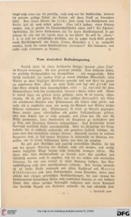 Vom deutschen Balladengesang