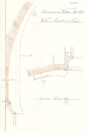 Fischer, Theodor; Worms; Cornelianum - Volute u. Konsole im Saal (Schnitte)
