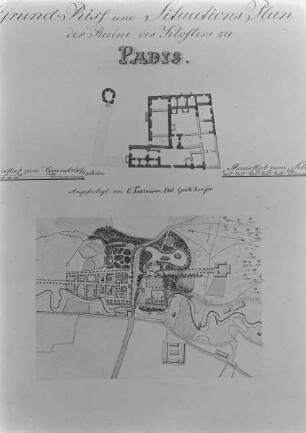 Paulucci-Album-Estland — Grund-Riss und Situations-Plan der Ruine des Klosters zu PADIS, Folio Seite 16