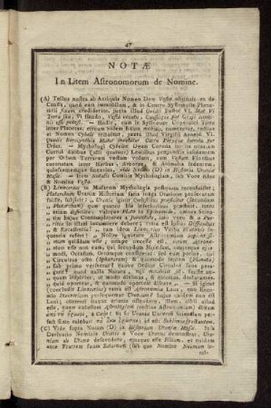 Notæ In Litem Astronomorum de Nomine