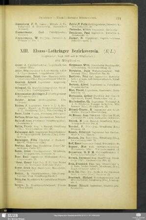 XIII. Elsass-Lothringer Bezirksverein.