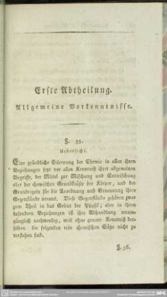 Erste Abtheilung. Allgemeine Vorkenntnisse